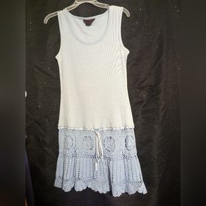 SUMMER FUN!!! Baby blue crocheted summer tank dress